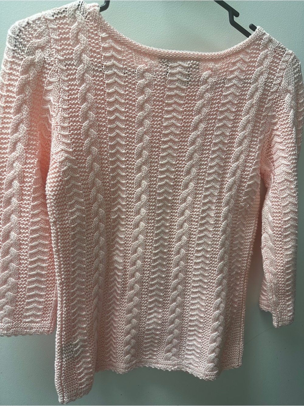 Lauren Ralph Lauren Light Pink Cable-Knit Crewneck Sweater - Picture 5 of 7